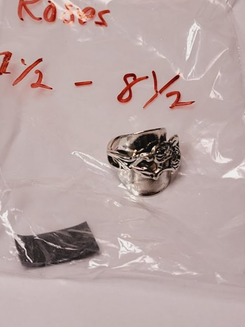 STERLING ROSE TEASPOON RING - Picture 3 of 6